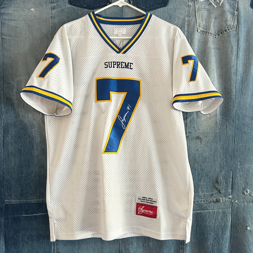 Supreme Hail Mary Football Jersey Large White 2014 Archive Mesh Streetwear Rare